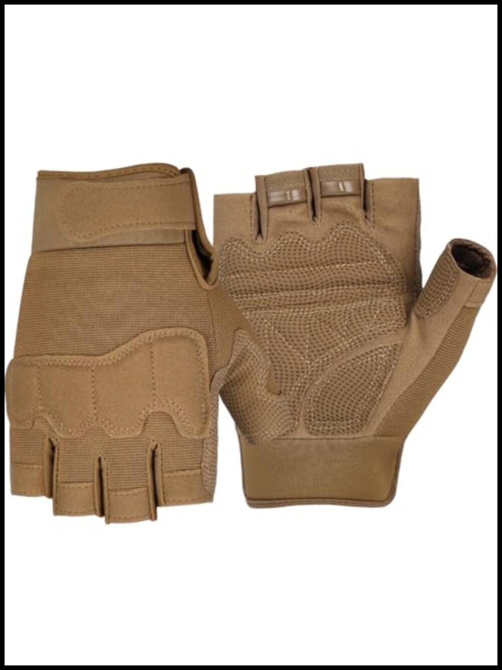 Fingerless Cycling Gloves for Men Knitted Nylon Padded Anti-Slip Palm